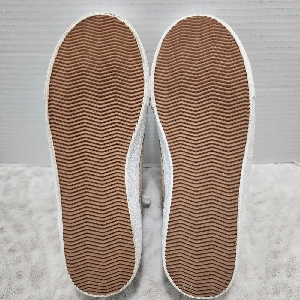 Lucky Brand Divahna Sneaker Women's Sz 8.5 Beige Pebbled Leather